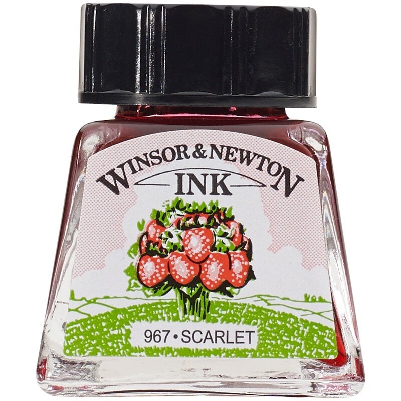 Тушь для рисования Winsor&Newton алый, стеклянный флакон, 14 мл (1005601)