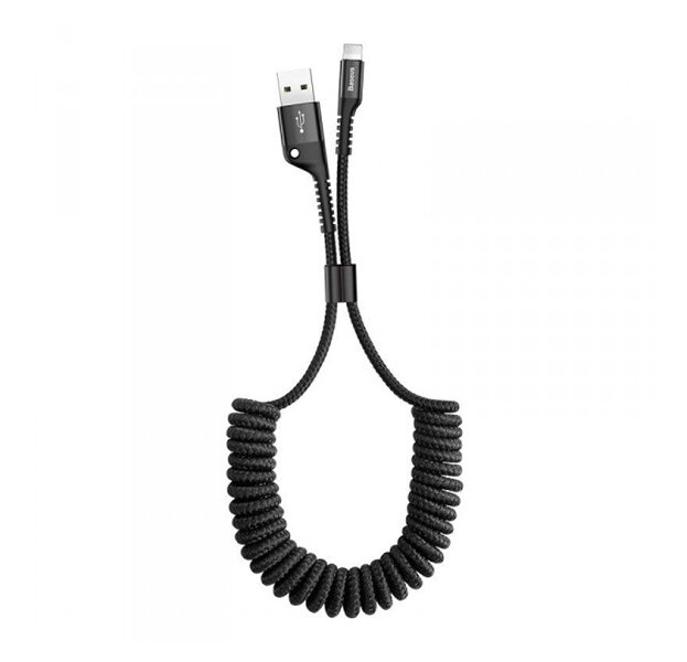 Черный USB-кабель Lightning Baseus Fish Eye Spring 1m