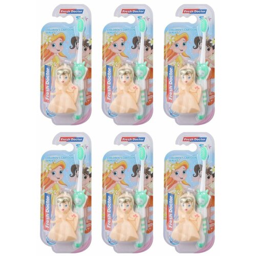 Farres cosmetics Зубная щетка для детей с игрушкой Принцесса 6 шт 1114₽