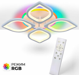 Люстра потолочная светодиодная Семь огней SF5019/5C-WT-RGB с пультом и RGB подсветкой