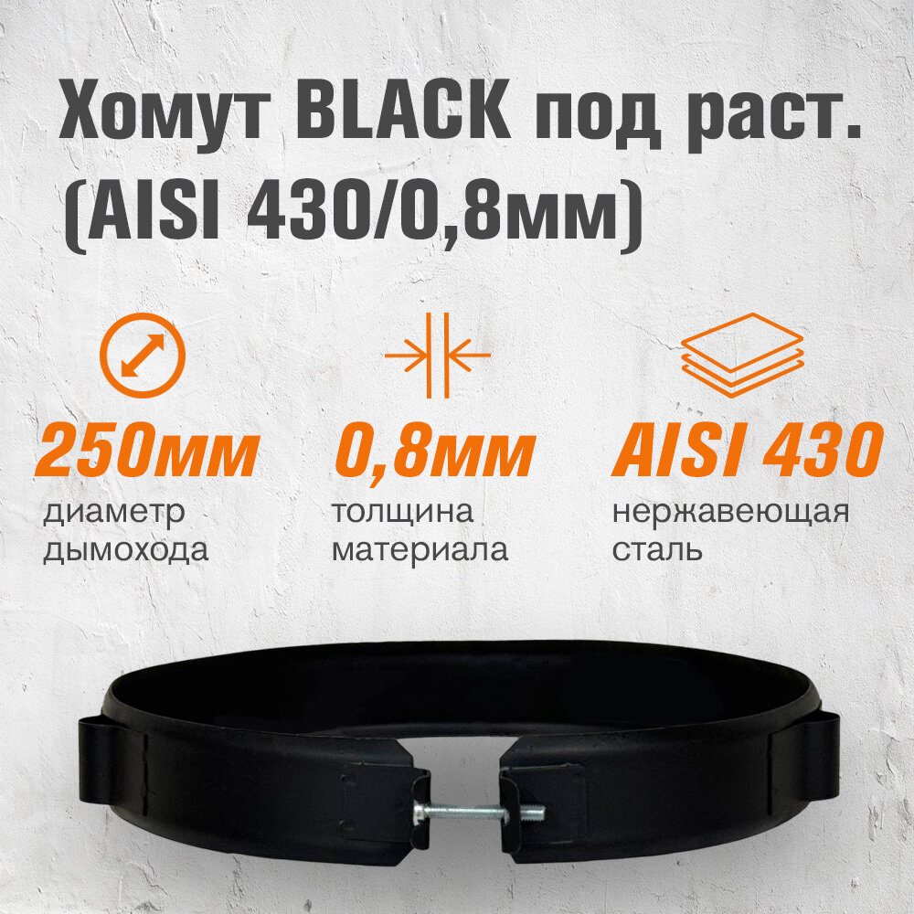 Хомут BLACK (AISI 430/0,5мм) (250)