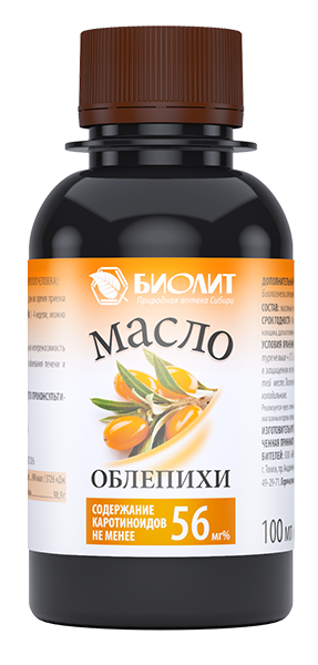 Облепиха масло 100мл в инд. упаковке БАД