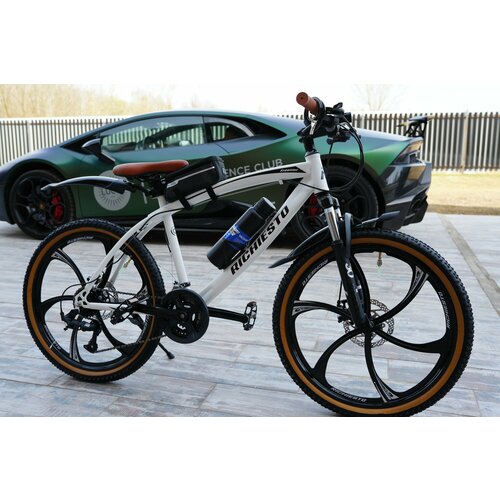 Велосипед Richiesto 24 колёса литые Алюминиевые диски Горный Взрослый Подростковый Спортивный, белый матовый