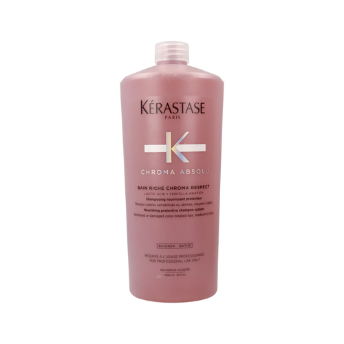 Шампунь для волос - Kerastase Chroma Absolu Bain Riche Chroma Respect Shampoo 1000 ml kerastase chroma absolu riche chroma respect шампунь ванна для окрашенных толстых волос 1000 мл