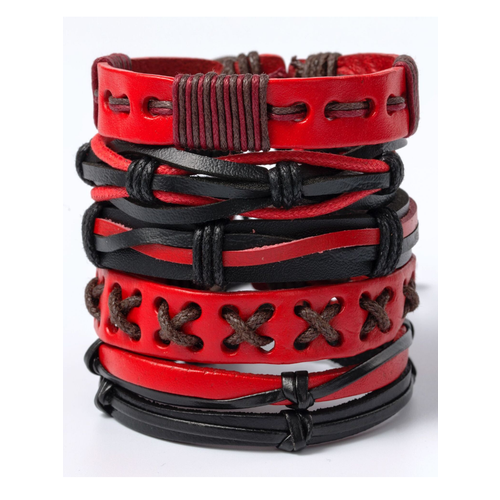 Комплект браслетов BAKA&DED Браслеты · BAKA&DED, 5 шт., размер 23 см, красный