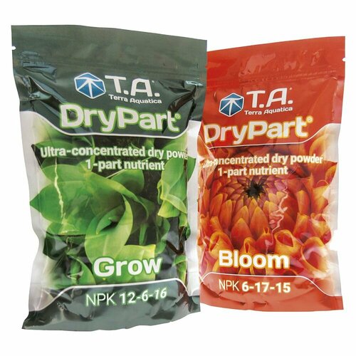 Комплект минеральных удобрений DryPart Grow + Bloom Terra Aquatica по 1 кг система питания для томата комплект удобрений 1 8 кг