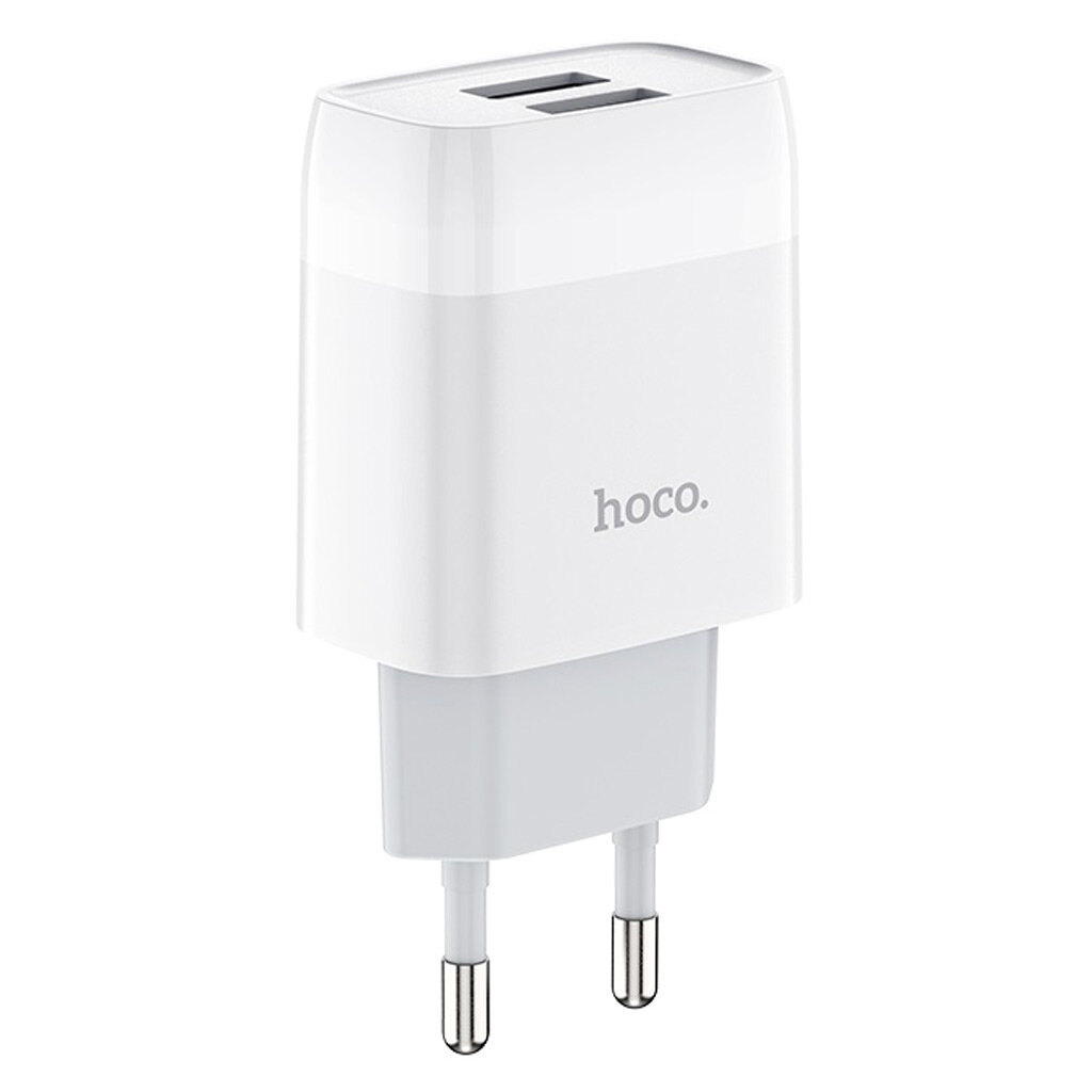 Зарядное устройство Hoco C73A, белый (2xUSB, 2.4A)