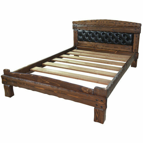 Кровать деревянная ммк-древ "Барон 3" мягкая спинка (каретная стяжка) 90*200 стетлый орех