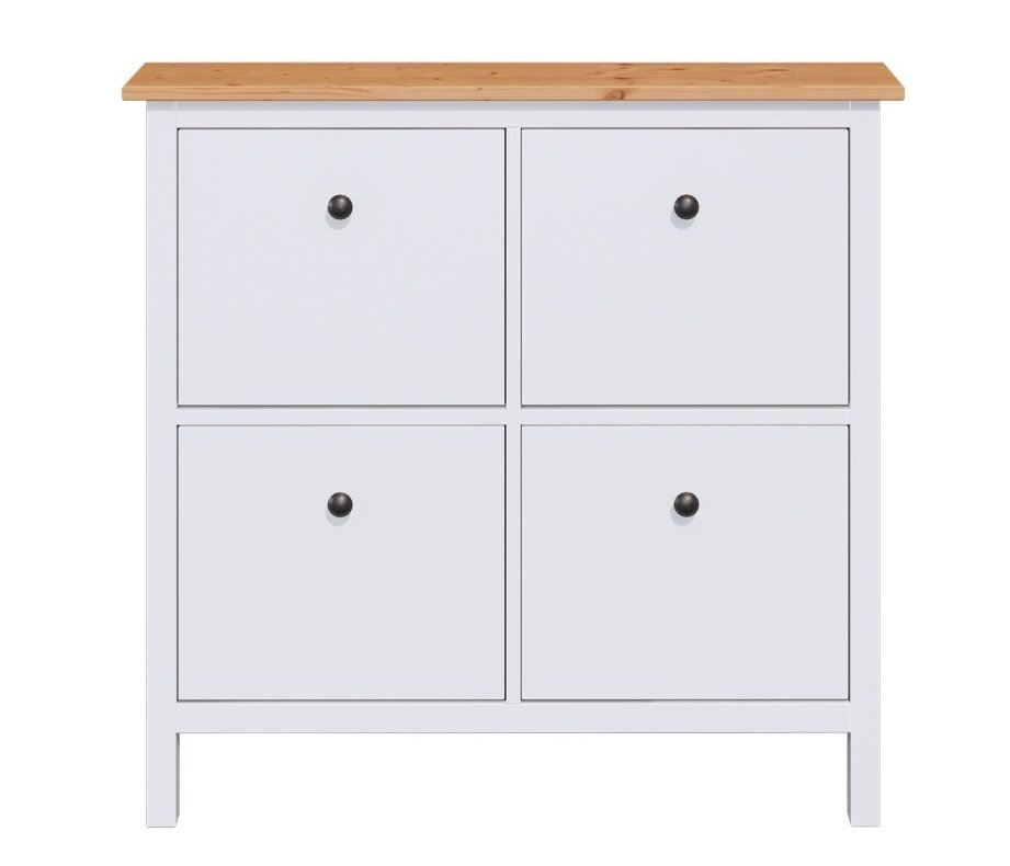 Шкаф для обуви/ обувница в прихожую Хемнэс Hemnes/ Кымор, 106х101х22 см, белый/ светло-коричневый