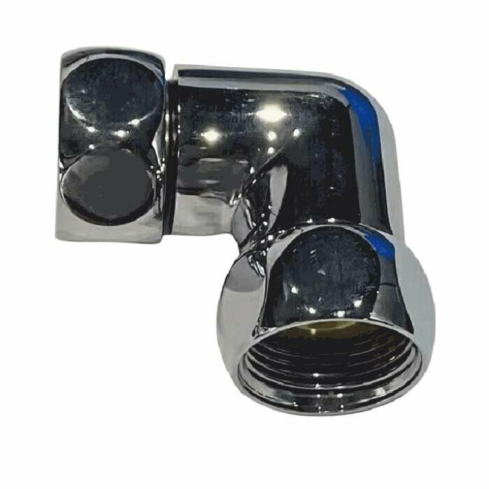 фото Соединитель для полотенцесушителя латунь Ду 20 3/4"x3/4" нак/гайка угловой хром SantechSystems