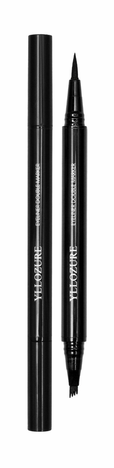 YLLOZURE Подводка для глаз двойная Double Eye Liner жидкая, 2 мл, 05 black