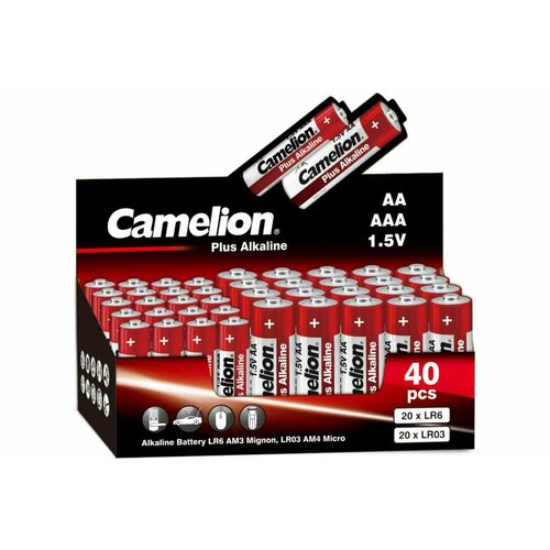 Батарейка Camelion Plus Alkaline COMBO40 (20LR6 + 20LR03-CB, 1.5В) 14981 батарейки старт lr6 lr03 box аа 12 шт ааа 12 шт