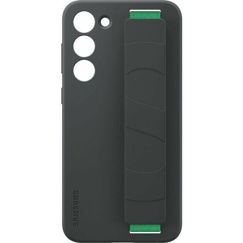 силиконовая накладка silicone case для samsung galaxy s23 голубая deluxe Чехол (клип-кейс) Samsung Silicone Grip Case черный (EF-GS916TBEGRU)