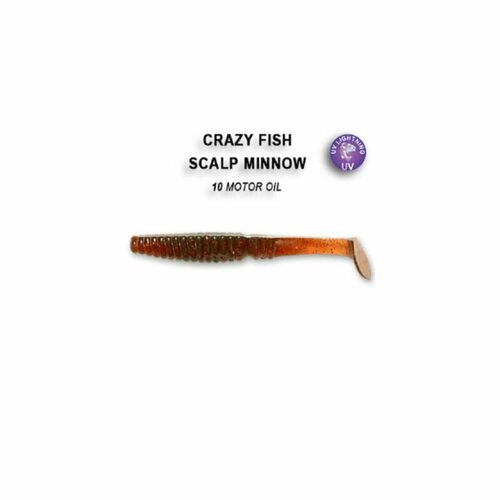 Приманка силиконовая Crazy Fish Scalp Minnow 4 10см, 18-100-21-6 силиконовая приманка мягкая съедобная crazy fish scalp minnow 3 2 80 мм 5 шт