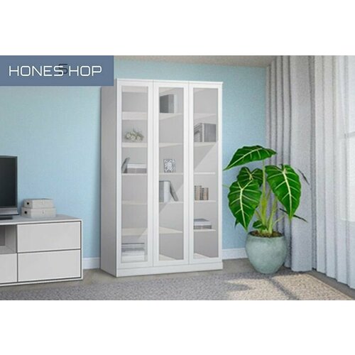 Библиотека Брест ЛДСП белый, 120х30х210