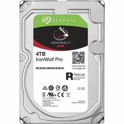 Жесткий диск Seagate IronWolf Pro NAS ST4000NE001 4TB 3.5 SATA 6Gb/s, 7200rpm, 128MB, 24x7, 512e, Bulk жесткий диск seagate original sata iii 4tb st4000ne001 nas ironwolf pro st4000ne001