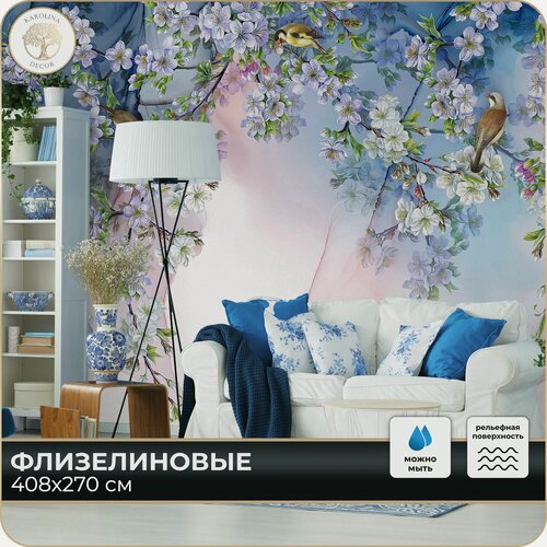 Изображение товара Фотообои флизелиновые 3д Цветы в спальню для зала в коридор 400х270