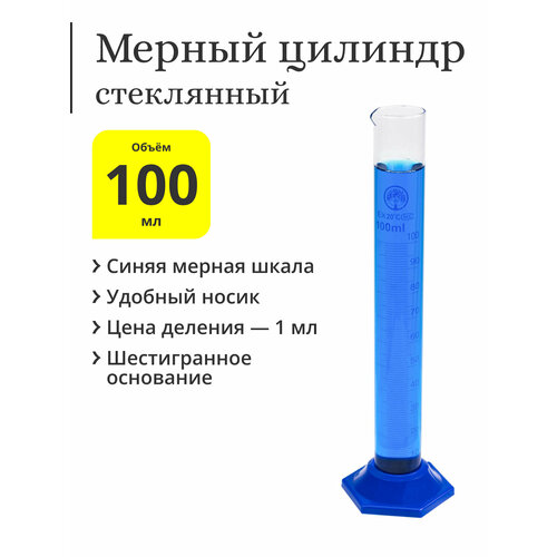Мерный цилиндр стеклянный, 100 мл