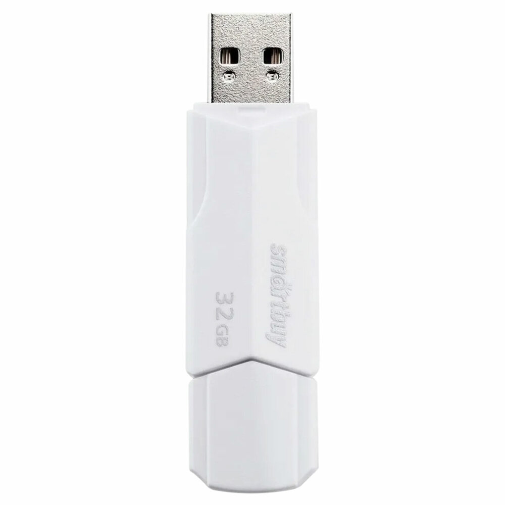 Флеш-диск 32 GB SMARTBUY Clue USB 2.0 белый SB32GBCLU-W упаковка 2 шт.