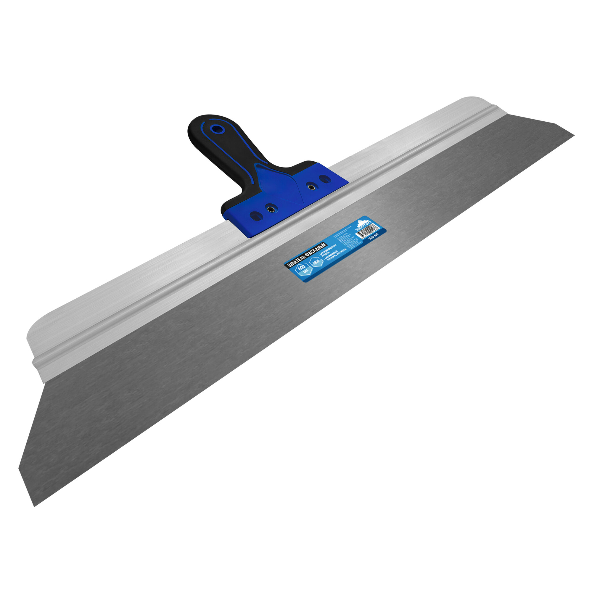 Шпатель VertexTools фасадный 600 мм. нержавеющая сталь двухкомпонентная рукоятка