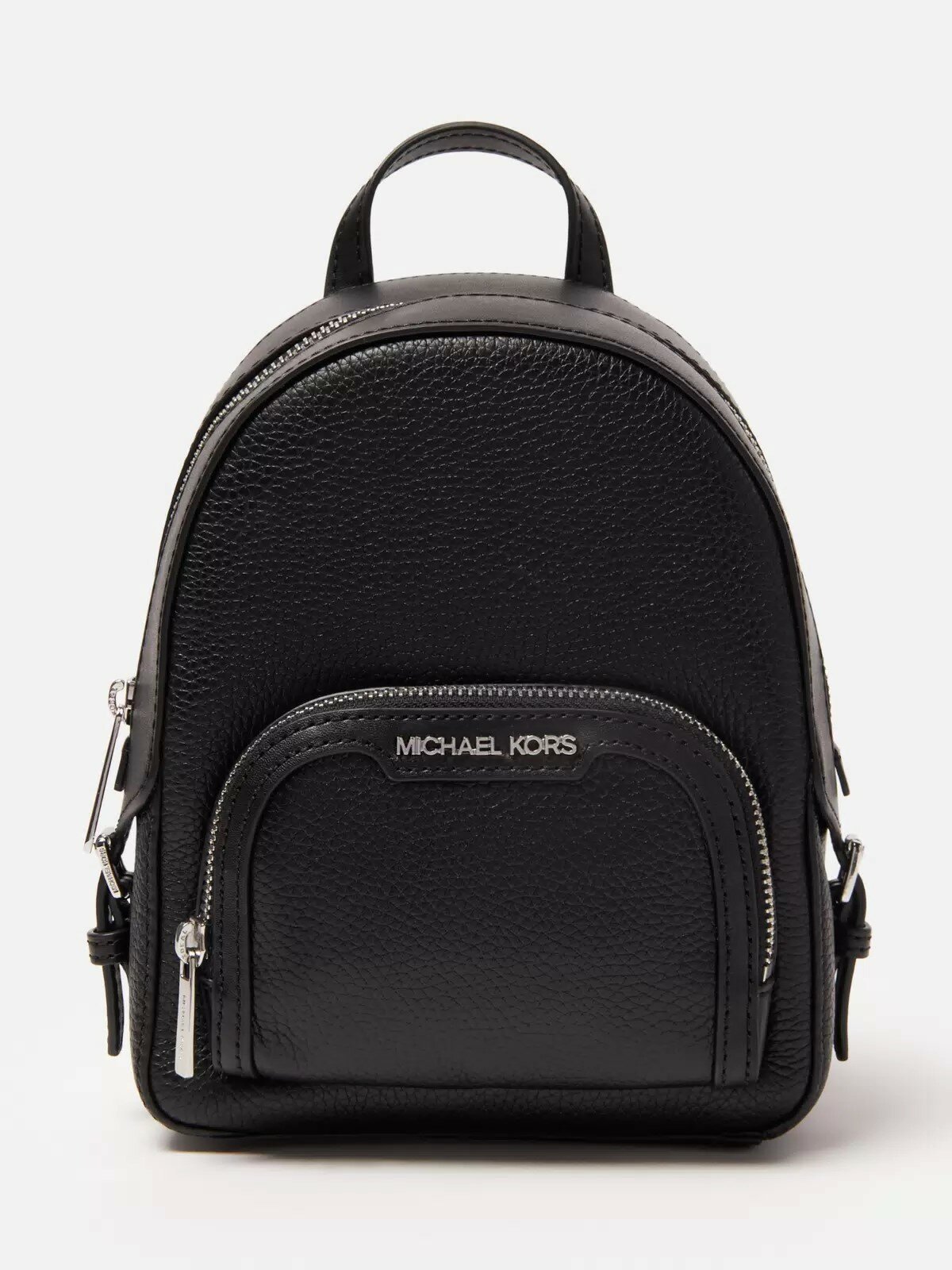 Рюкзак MICHAEL KORS Женский черный кожанный классический рюкзачок с серебряной фурнитурой Michael Kors Jaycee XS Pebbled Leather Backpack 35T2S8TB1LB