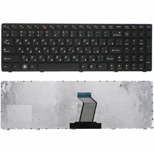 Клавиатура для ноутбука Amperin Lenovo IdeaPad Z560 Z565 G570 G770 черная с рамкой 770₽