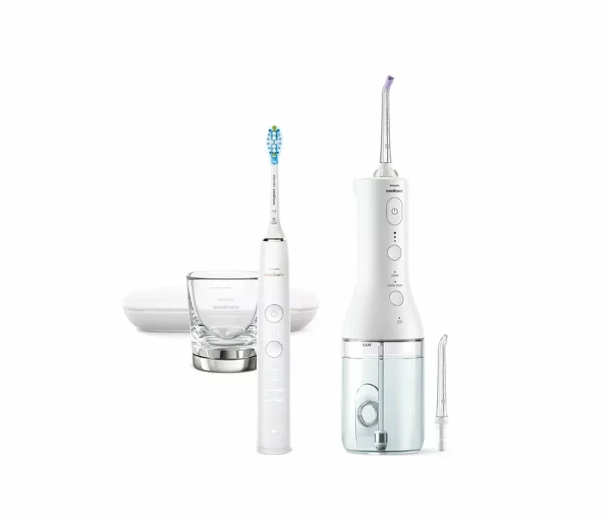 Набор из зубной щётки Philips sonicare Diamond clean 9000 HX3866 и ирригатора Power Flosser