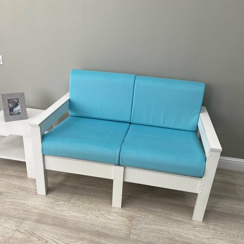 Диван Айдахо New Victoria двухместный каркас белый велюр бирюзовый 10639₽