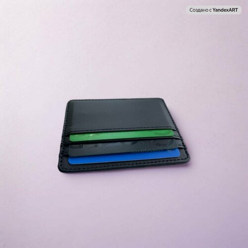 Визитница , фактура гладкая, глянцевая, черный