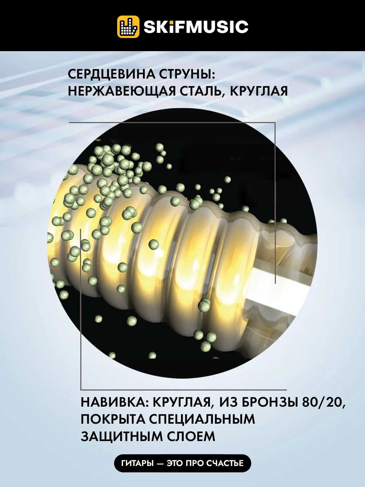 Струны для акустической гитары Elixir Nanoweb 16052 12-53, бронза фосфорная, Elixir (Эликсир) — фото 1