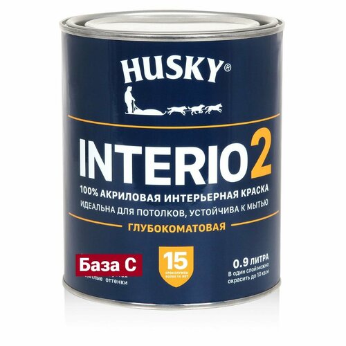 HUSKY INTERIO 2 Глубокоматовая интерьерная краска -20С 09л 782₽