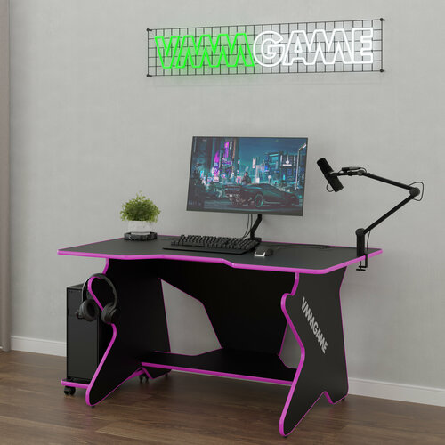 Игровой компьютерный стол VMMGAME SPACEONE DARK 140 PINK розовый, черный