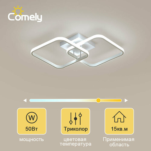 Потолочный светильник, Comely, CO308953, Белый квадрат