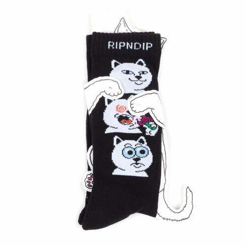 фото Носки ripndip носки с котом лордом нермалом ripndip socks, размер универсальный, черный, белый, голубой