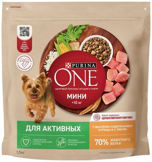 Характеристики модели Сухой корм Purina One для взрослых собак мелких и ...