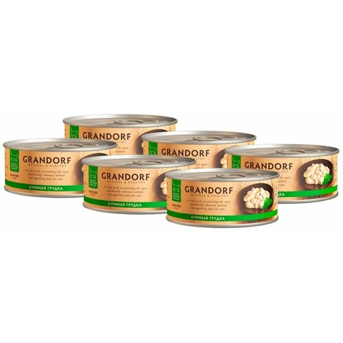 Влажный корм Grandorf для кошек , с куриной грудкой 6 шт. х 70 г
