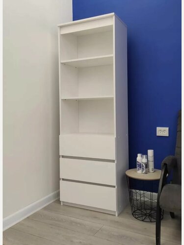 Изображение товара Шкаф-пенал КМЗ, современный дизайн, ЛДСП, 180x60х36 см, белый