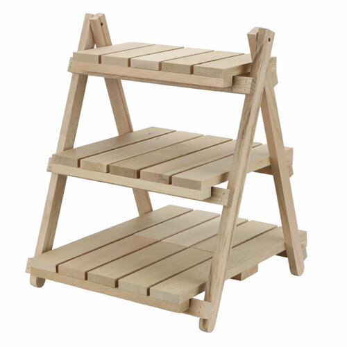 Стеллаж деревянный настольный складной (3 полки)