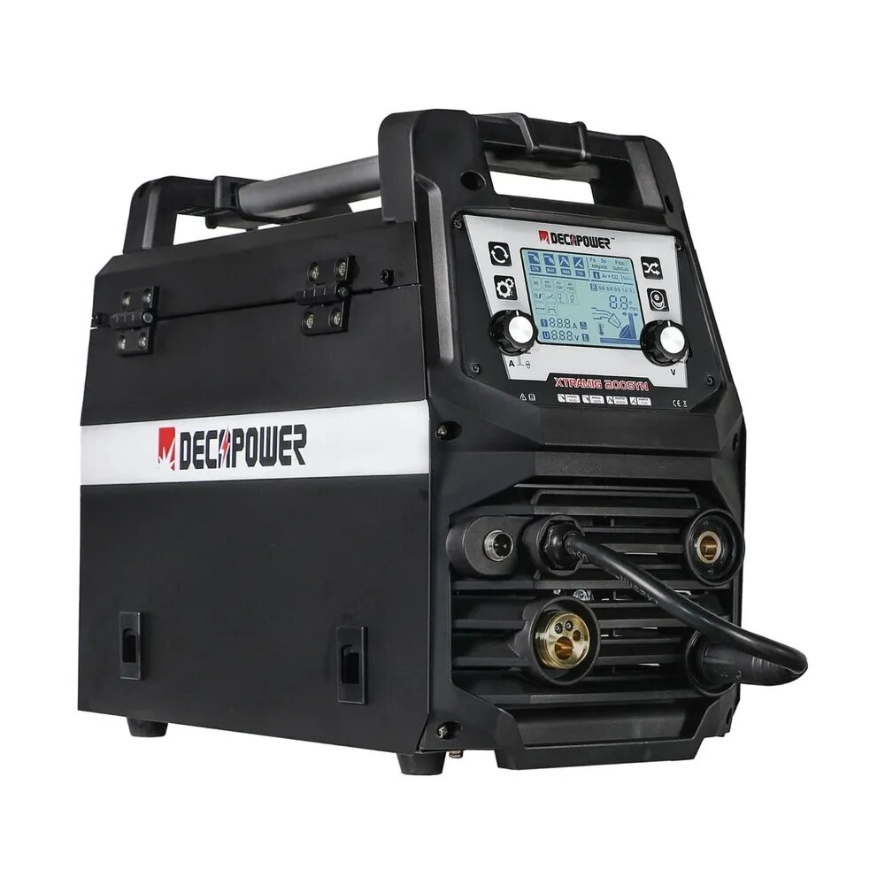 фото Сварочный полуавтомат инверторного типа DECAPOWER XTRAMIG 200 SD с микропроцессорным управлением, Активной синергией, Регулировка индуктивности, MIG, MAG, FLUX, ММА, Lift TIG, 5 в 1