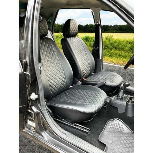 Чехлы для Шевроле Лачетти Равон Гентра 2004-2023г ромб черныйчерный Авточехлы на сиденья Chevrolet LacettiRavon Gentra 6800₽