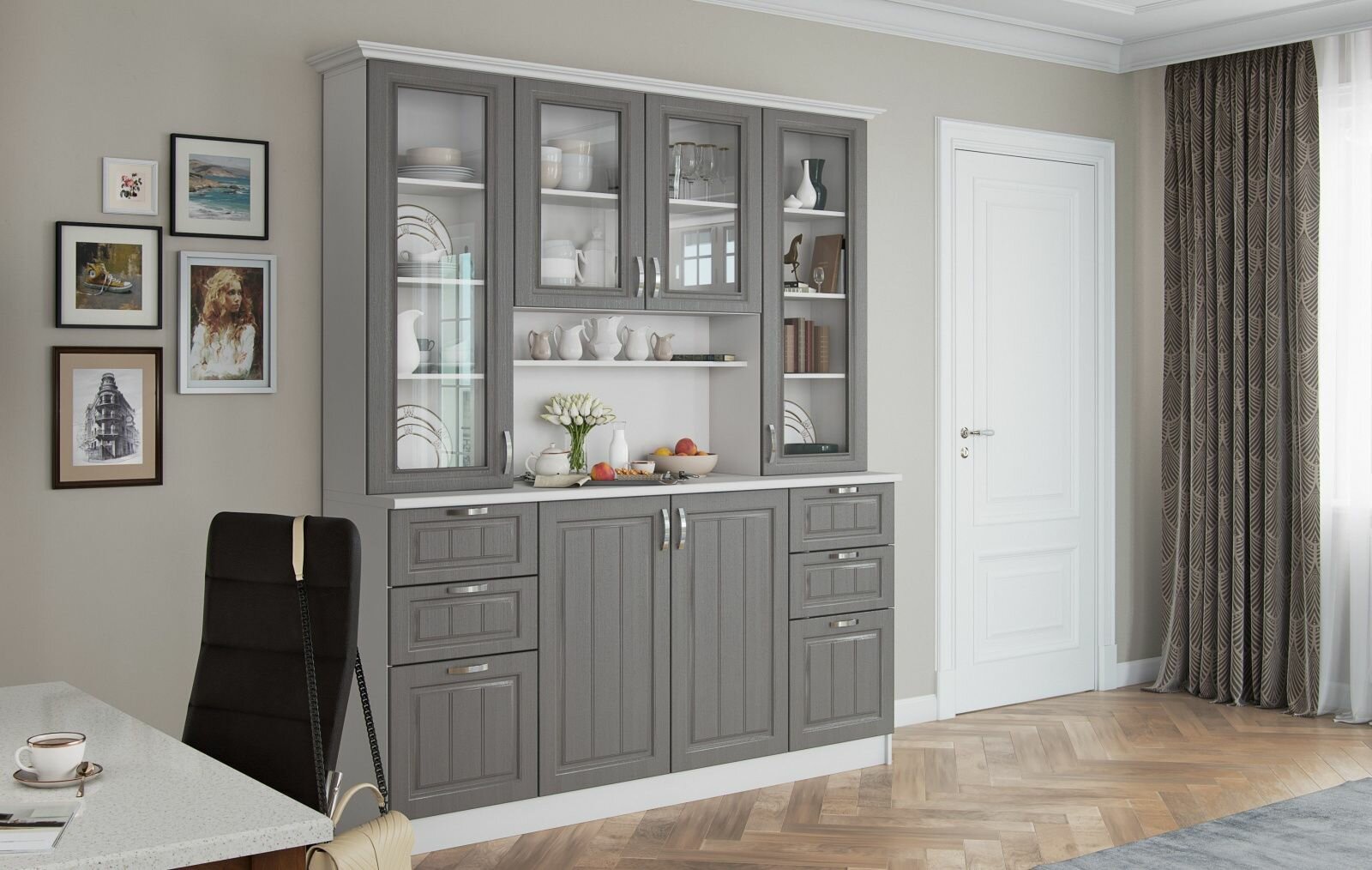 фото Буфет Прованс-016 Клен Серый