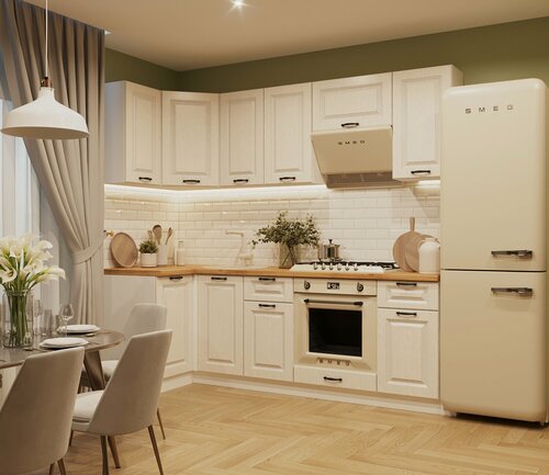 Изображение товара Кухонный угловой гарнитур Белый вегас Драфт, фасады МДФ, 1000х2400 мм