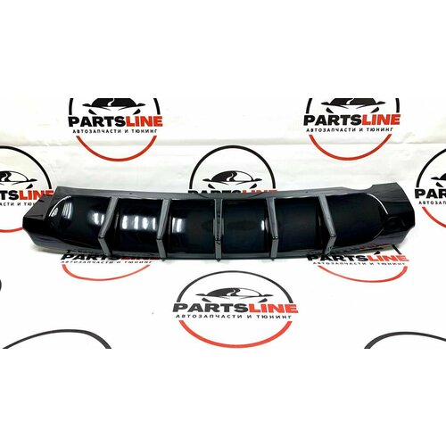 Диффузор заднего бампера на Лада Приора 2 хэтчбек черный глянец Накладка заднего бампера ВАЗ 21724 2581₽