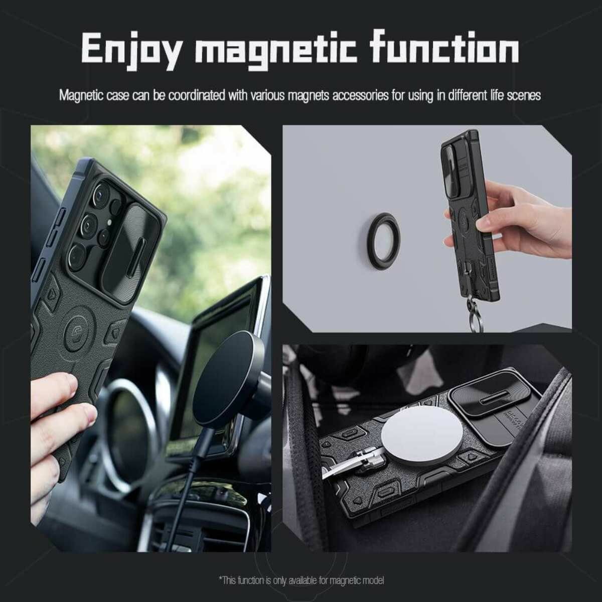 Чехол Nillkin CamShield Armor Pro Magnetic для Samsung Galaxy S23 Ultra (черный) — фото 1