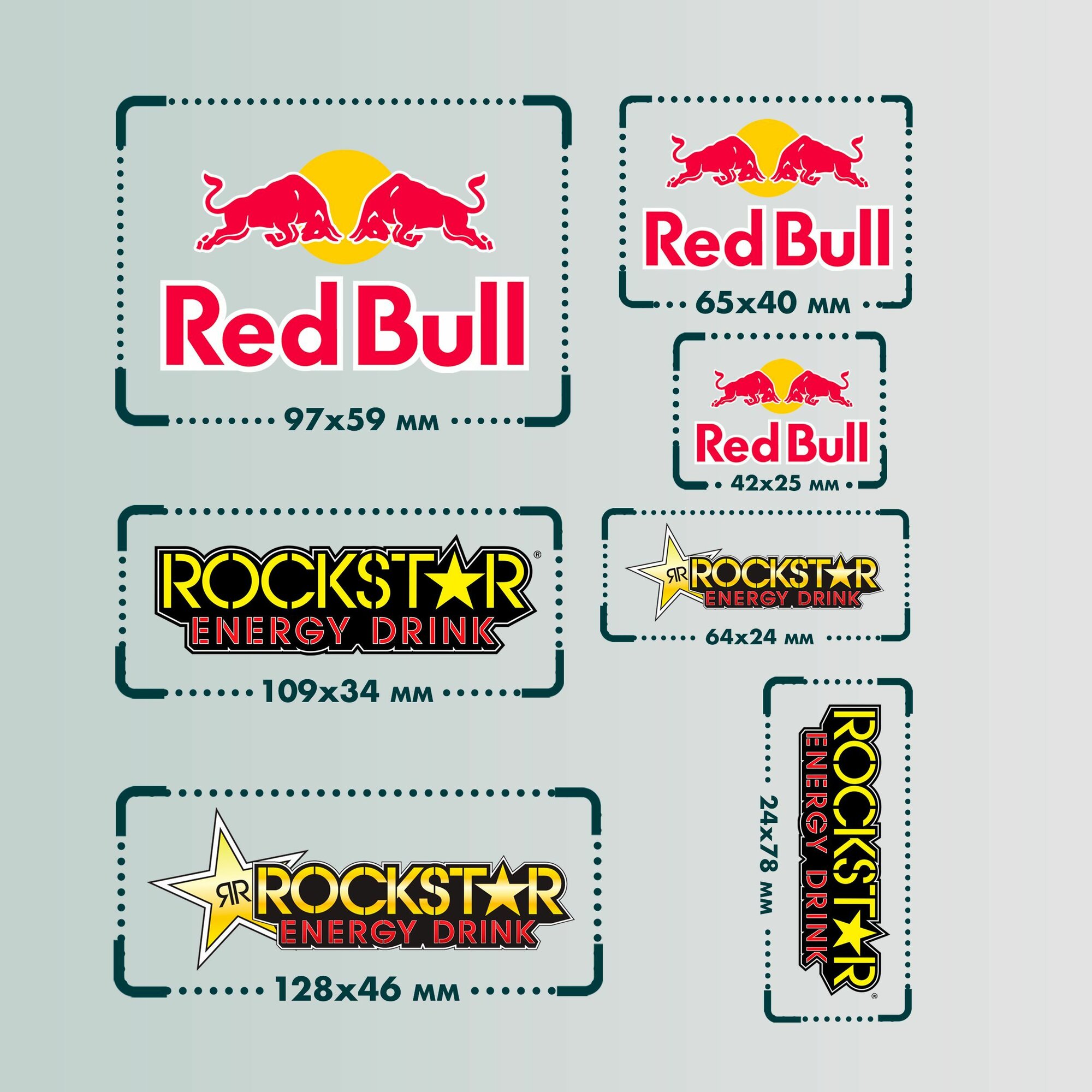 Термонаклейки на одежду Red Bull Rockstar — фото 1