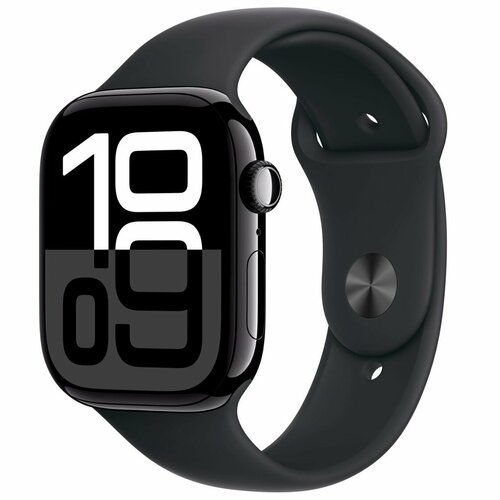 Умные часы Apple Watch Series 10 GPS 46mm Jet Black Aluminium Case with Black Sport Band - SM 51708₽