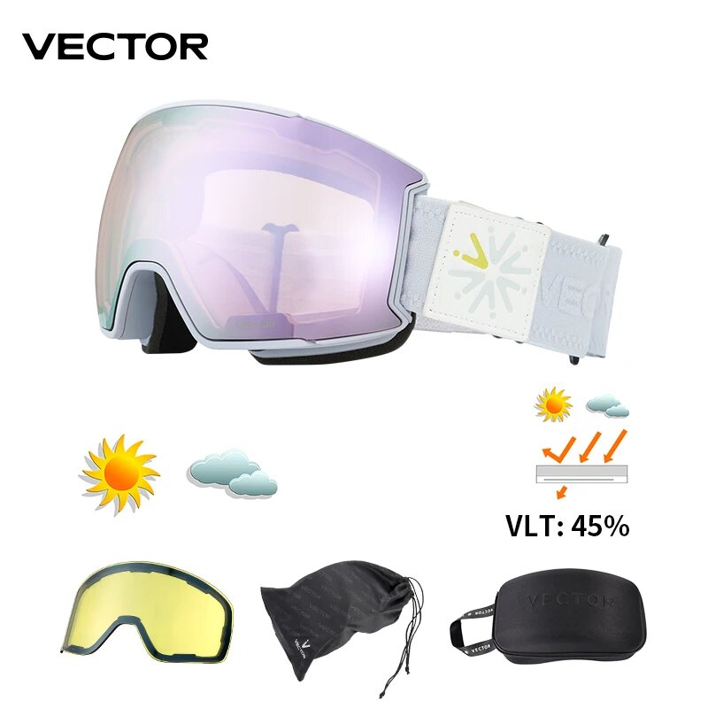 VECTOR лыжные очки фиолетовые, Goggles Set 3
