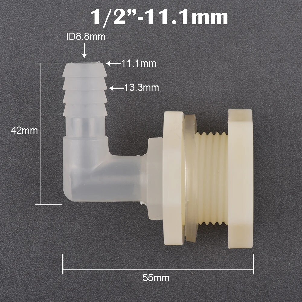 Соединитель для садового шланга GI Yuling ABS пластик 1/2"-6.4~20мм
