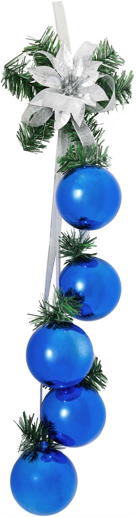 Подвес с шарами 47 см пластик голубой / новогоднее украшение на ёлку, игрушка на ёлку