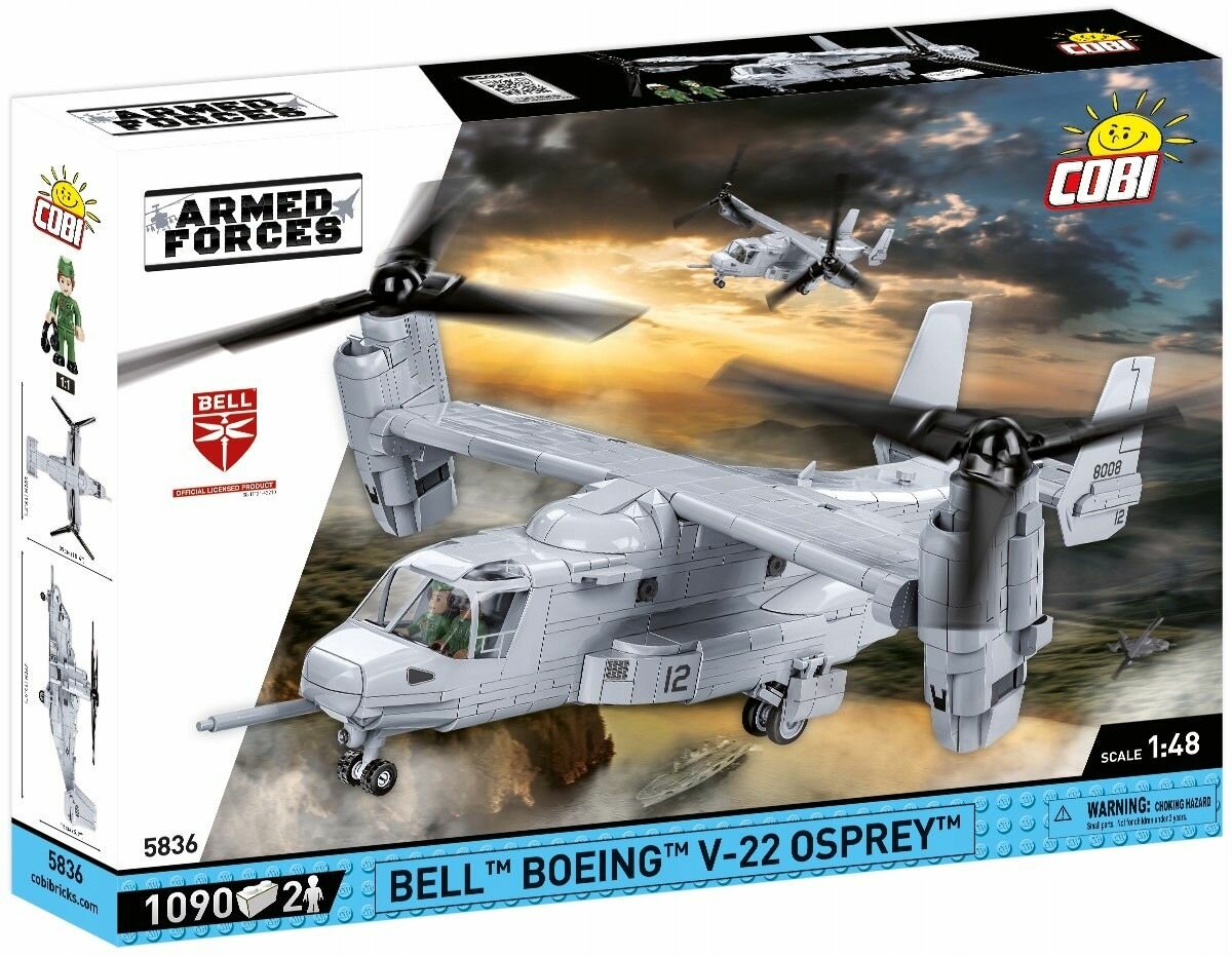 Конструктор пластиковый Cobi Bell-Boeing V-22 Osprey - Самолет Конвертоплан 1090эл. - Коби 5836